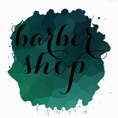 Soyut renkli arkaplan üzerine berber dükkanı metni 