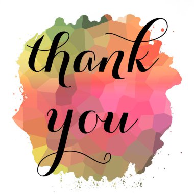 soyut renkli arkaplan üzerine teşekkür mesajı