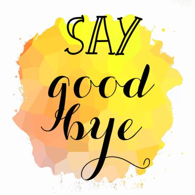 Soyut renkli arkaplanda elveda mesajı yaz