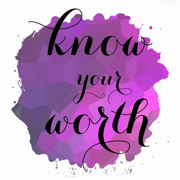 Know Your Worth Text Abstract Colorful Background — Stock Photo, Image