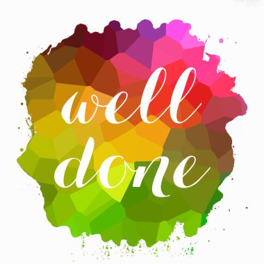 Soyut renkli arkaplan üzerine iyi yapılmış metin