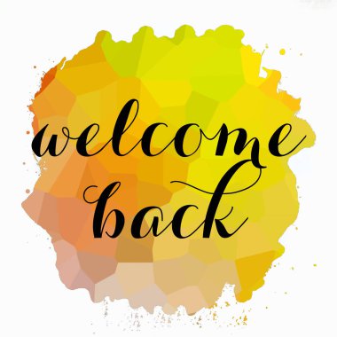 Soyut renkli arkaplan üzerindeki metne tekrar hoş geldiniz