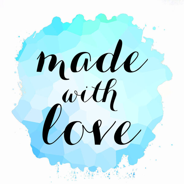 made with love text on abstract colorful background