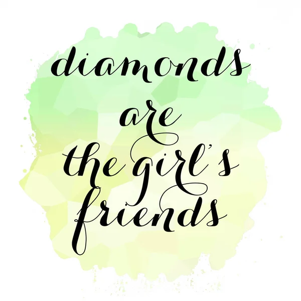 ダイヤモンドは抽象的なカラフルな背景の女の子の友人のテキストです — ストック写真