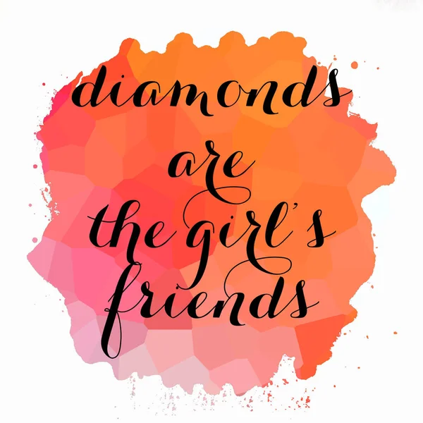 钻石是女孩朋友们抽象的彩色背景的文字 — 图库照片