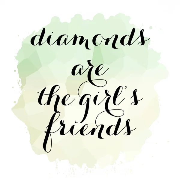 钻石是女孩朋友们抽象的彩色背景的文字 — 图库照片