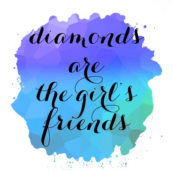 Diamants Sont Texte Des Amis Fille Sur Fond Abstrait Coloré — Photo