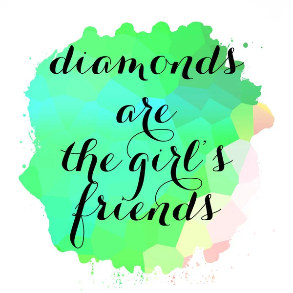 Diamonds Girl Friends Text Abstract Colorful Background — Stock Photo, Image