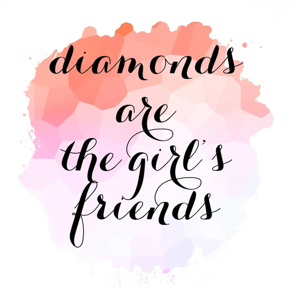 Diamants Sont Texte Des Amis Fille Sur Fond Abstrait Coloré — Photo