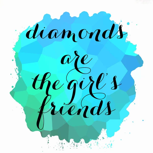Diamenty Teksty Przyjaciółek Dziewczyny Abstrakcyjnym Kolorowym Tle — Zdjęcie stockowe