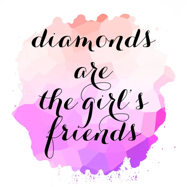 Diamants Sont Texte Des Amis Fille Sur Fond Abstrait Coloré — Photo