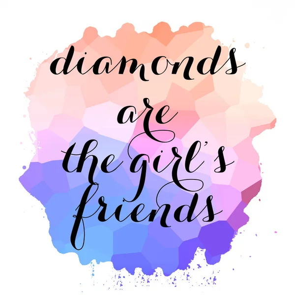 Diamants Sont Texte Des Amis Fille Sur Fond Abstrait Coloré — Photo