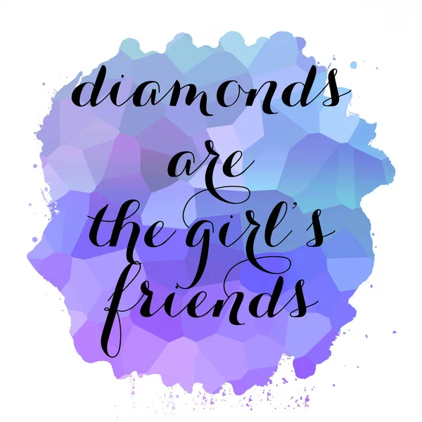 Διαμάντια Είναι Φίλοι Του Κοριτσιού Κείμενο Αφηρημένη Πολύχρωμο Φόντο — Φωτογραφία Αρχείου