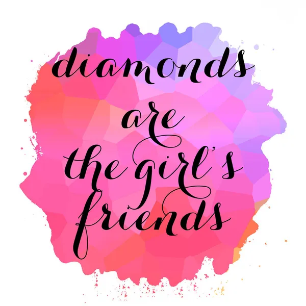 Diamonds Girl Friends Text Abstract Colorful Background — Stock Photo, Image