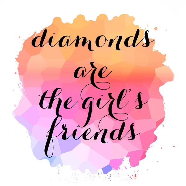 Diamants Sont Texte Des Amis Fille Sur Fond Abstrait Coloré — Photo