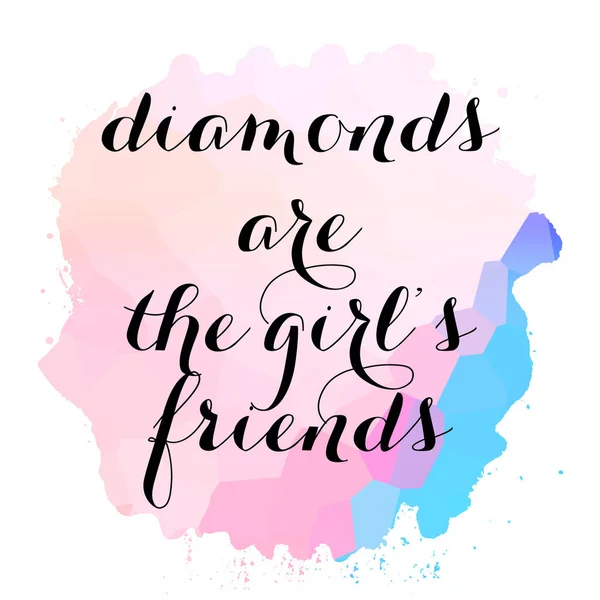 Diamants Sont Texte Des Amis Fille Sur Fond Abstrait Coloré — Photo