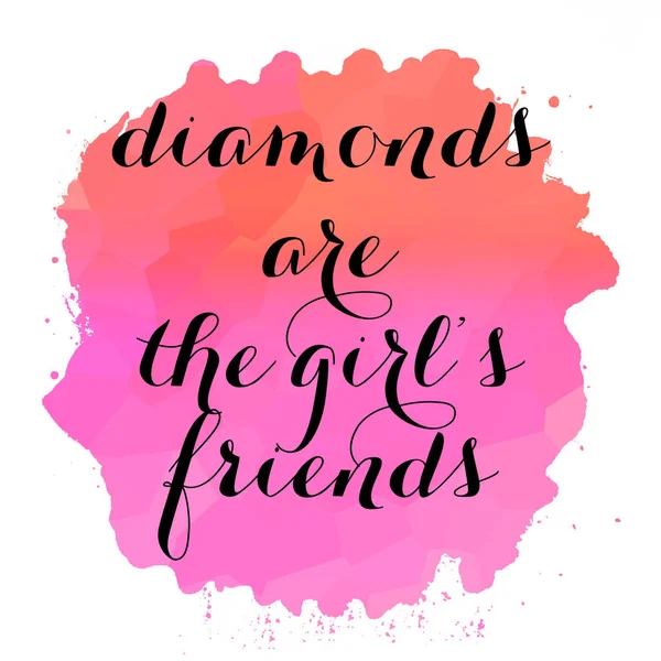 Diamantes Son Texto Los Amigos Chica Fondo Colorido Abstracto — Foto de Stock