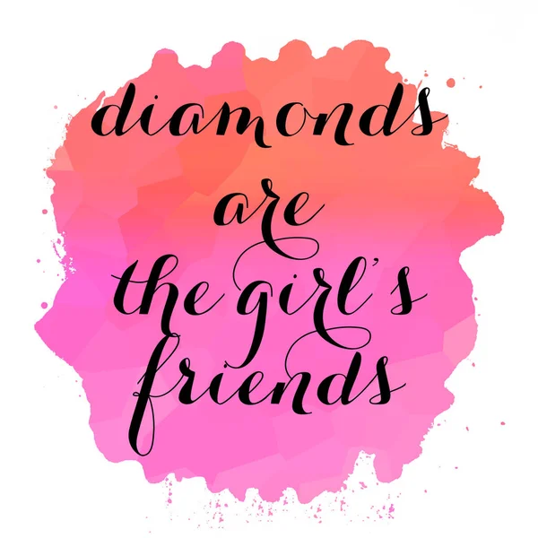 Diamonds Girl Friends Text Abstract Colorful Background — Stock Photo, Image