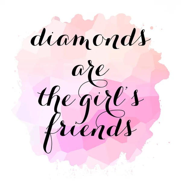 Diamenty Teksty Przyjaciółek Dziewczyny Abstrakcyjnym Kolorowym Tle — Zdjęcie stockowe