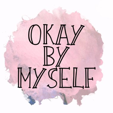 Tamam, tek başıma soyut renkli arkaplan üzerine metin yazdım.