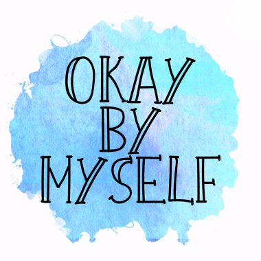 Tamam, tek başıma soyut renkli arkaplan üzerine metin yazdım.