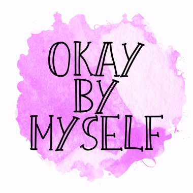 Tamam, tek başıma soyut renkli arkaplan üzerine metin yazdım.