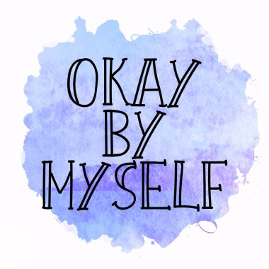 Tamam, tek başıma soyut renkli arkaplan üzerine metin yazdım.