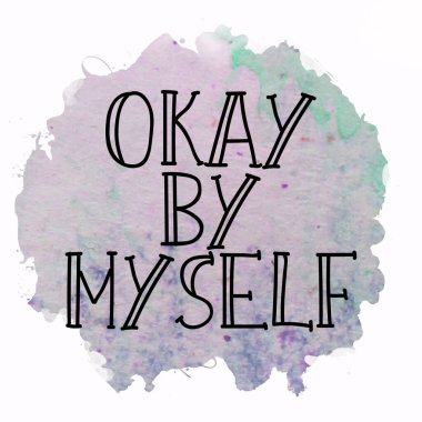 Tamam, tek başıma soyut renkli arkaplan üzerine metin yazdım.