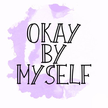 Tamam, tek başıma soyut renkli arkaplan üzerine metin yazdım.