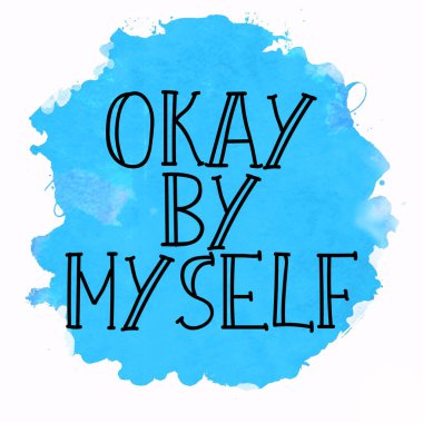 Tamam, tek başıma soyut renkli arkaplan üzerine metin yazdım.