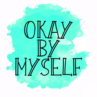 Tamam, tek başıma soyut renkli arkaplan üzerine metin yazdım.