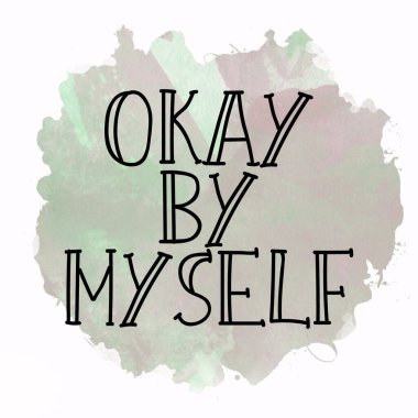 Tamam, tek başıma soyut renkli arkaplan üzerine metin yazdım.