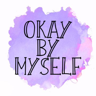 Tamam, tek başıma soyut renkli arkaplan üzerine metin yazdım.