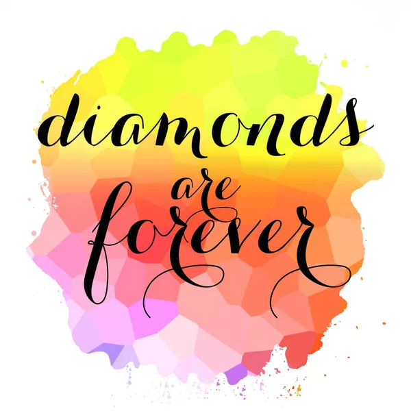 Diamanti Sempre Testo Sfondo Colorato Astratto — Foto Stock