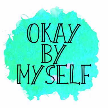 Tamam, tek başıma soyut renkli arkaplan üzerine metin yazdım.