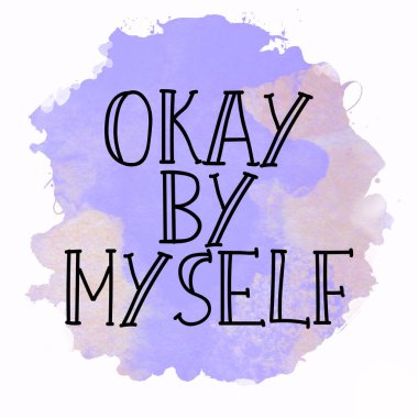 Tamam, tek başıma soyut renkli arkaplan üzerine metin yazdım.