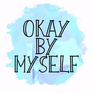 Tamam, tek başıma soyut renkli arkaplan üzerine metin yazdım.