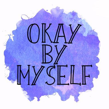 Tamam, tek başıma soyut renkli arkaplan üzerine metin yazdım.