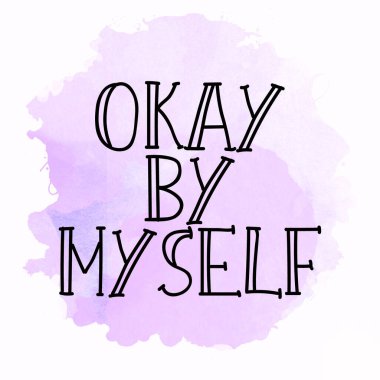 Tamam, tek başıma soyut renkli arkaplan üzerine metin yazdım.