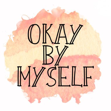 Tamam, tek başıma soyut renkli arkaplan üzerine metin yazdım.