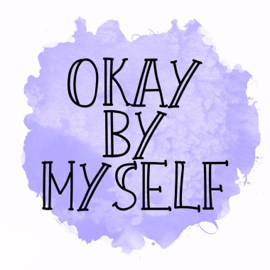 Tamam, tek başıma soyut renkli arkaplan üzerine metin yazdım.