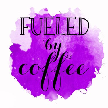 Soyut renkli arkaplandaki kahve metniyle dolu.