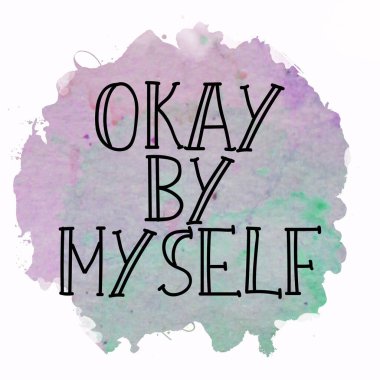 Tamam, tek başıma soyut renkli arkaplan üzerine metin yazdım.