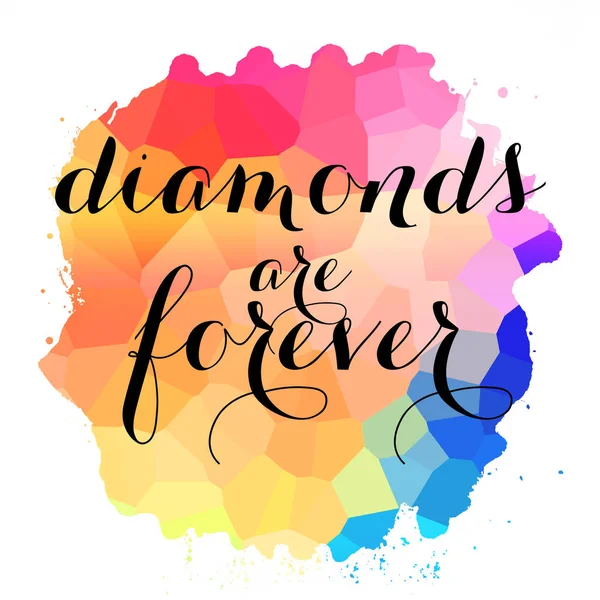 Diamanti Sempre Testo Sfondo Colorato Astratto — Foto Stock