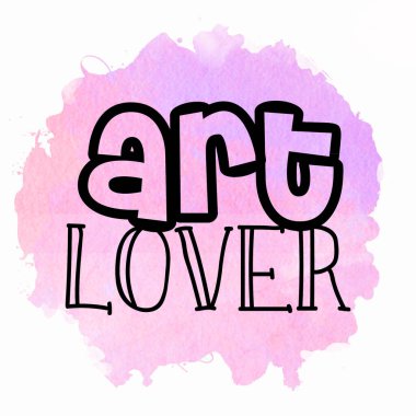 Soyut renkli arkaplan üzerine sanat sever metni