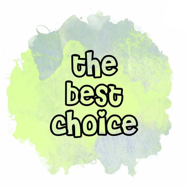 Najlepszy Tekst Wyboru Abstrakcyjnym Kolorowym Tle — Zdjęcie stockowe
