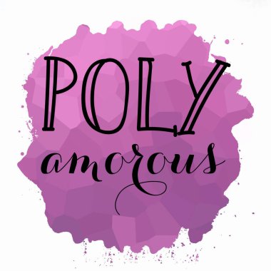 Word polyamorous on abstract colorful background clipart