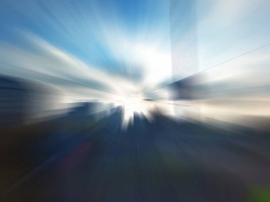 Bulanık şehir görünümü, hareketli şehir konsepti