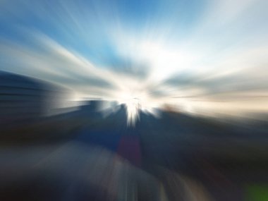 Bulanık şehir görünümü, hareketli şehir konsepti