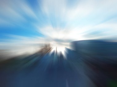 Bulanık şehir görünümü, hareketli şehir konsepti